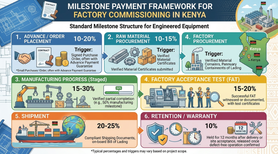 De-Risking Capital Deployment: Milestone Payment Frameworks for Factory Commissioning in Kenya milestone payment framework factory commissioning Kenya